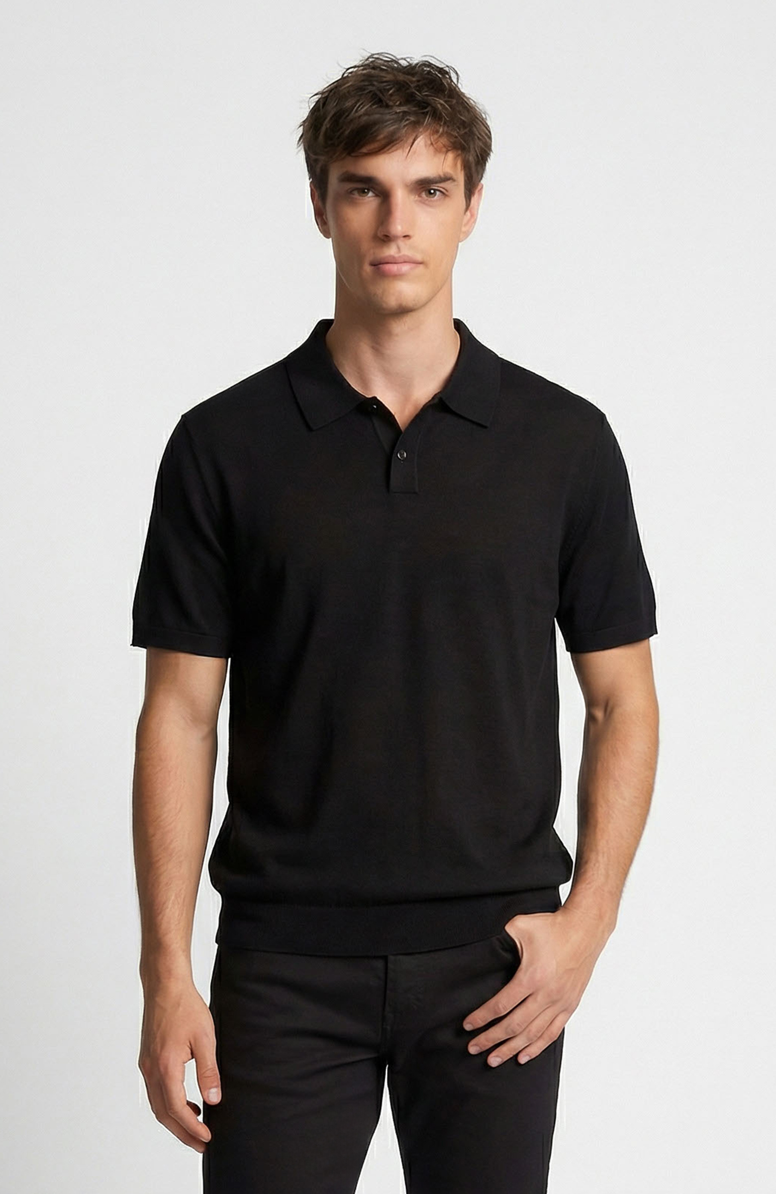 Limited Siyah İpek Karışımlı Triko Kazak